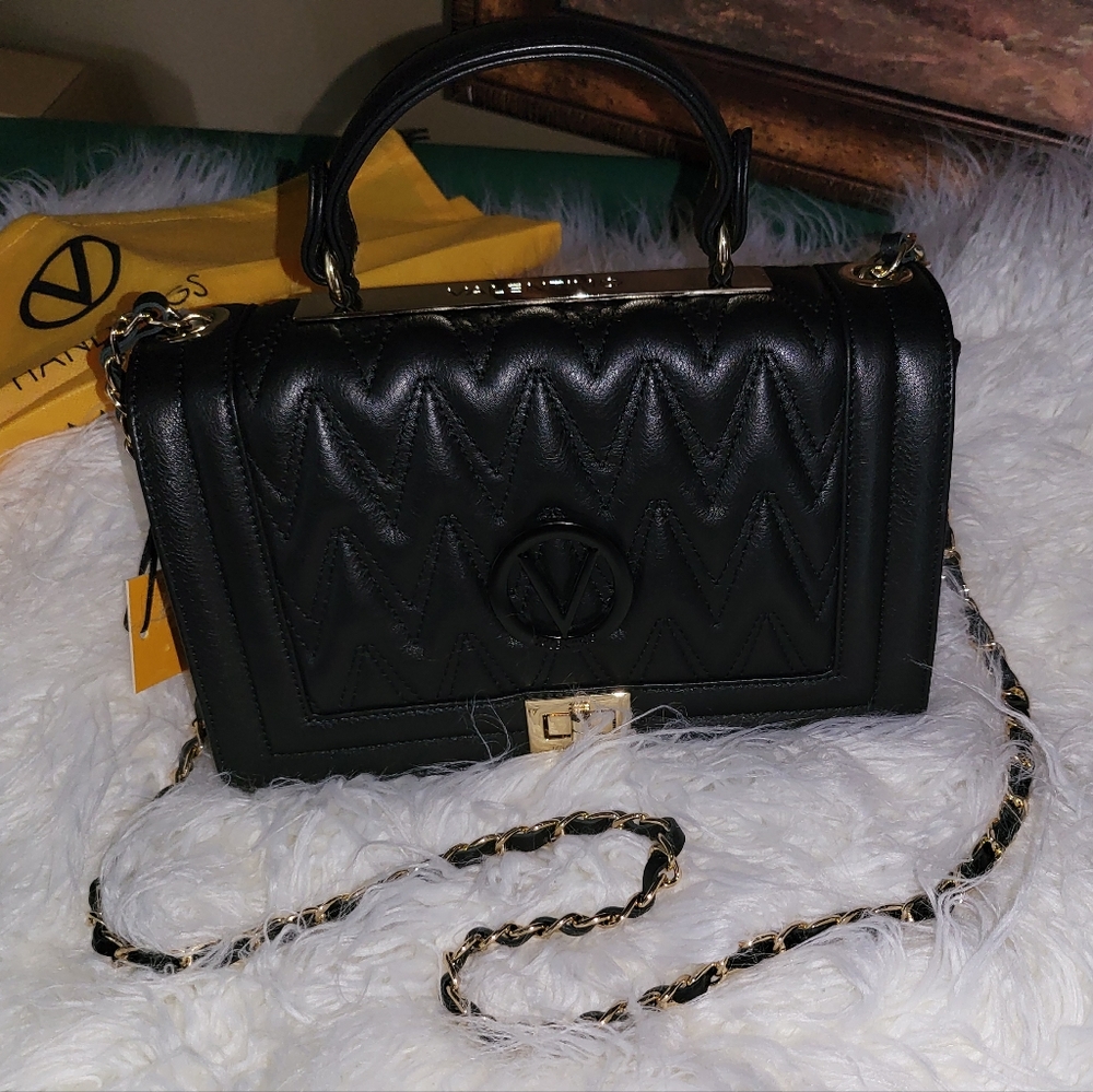 Valentino by Mario Valentino Alice Quilted Black Leather Bag